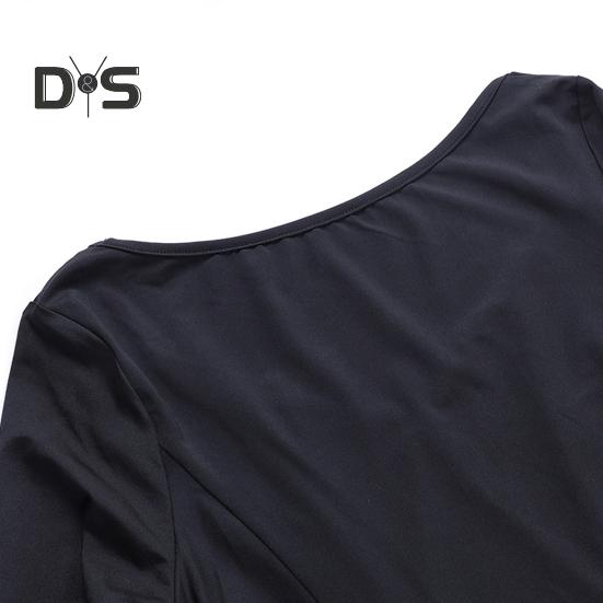 Женское платье на Хэллоуин с подолом «рыбий хвост» Slim Fit Нерегулярные манжеты с рюшами и рукавами «летучая мышь» Готическое платье с круглым вырезом Сплошной цвет Косплей Производительность Макси-платье