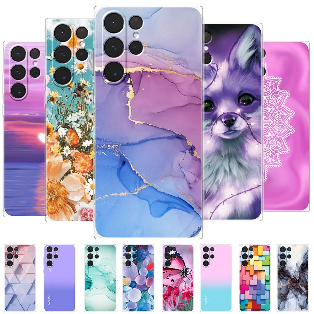 For Samsung S23 Ultra Case Cover Galaxy S23 Chic Marble Silicone Clear Phone Case For Samsung Galaxy S23 Plus Protective Bumper