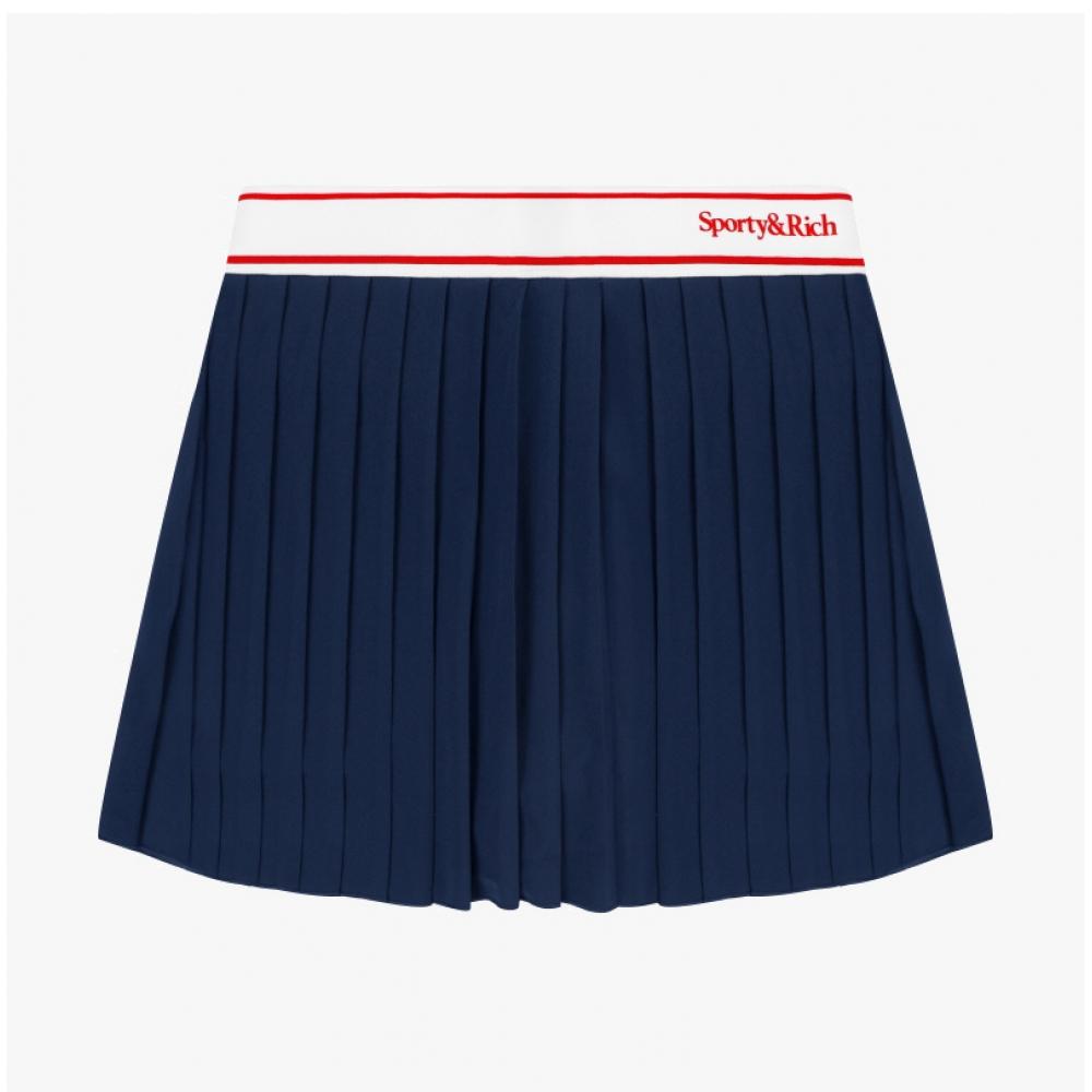 Спортивный   Богатый Sk005S406Sn Сериф  Сериф  Логотип Плиссированная Теннисная Женская Юбка