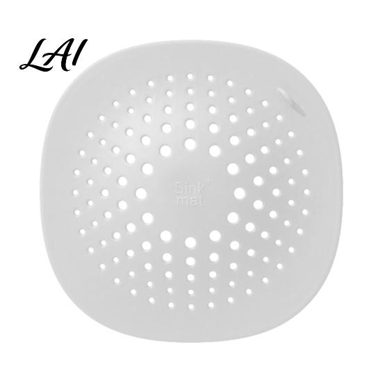 Bathroom Hair Catcher Kitchen Sink Strainer Mat with Suction Cup Food Residue & TPR Drain Filter Floor Cover Anti Clogging Mesh for Odor Proof