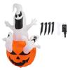 Halloween Inflatable Three White Ghost with LED Light 6FT Halloween Blow Up Pumpkin Ghost Yard