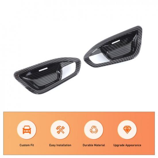 Carbon Fiber ABS Inner Door Bowl Trim Cover For BMW 1 2 Series F22 E82 2012-