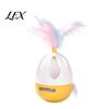 Automatic Wobble Toys for Cats Interactive Cat Toy, 360 Degree Rotating Feather Chirping Electronic Sound, Touch Activated Toy Indoor Pouncing Batting