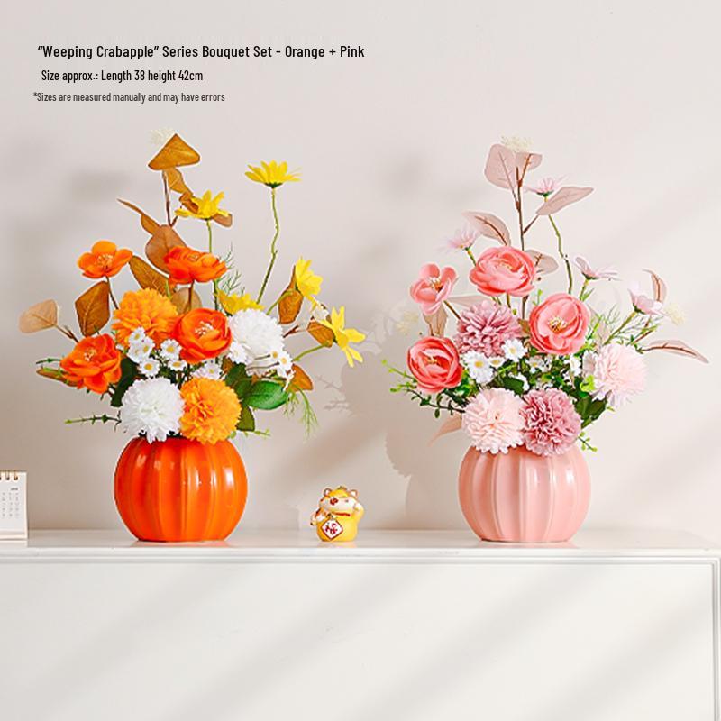 Nordic Artificial Flower Decor: Realistic Floral Arrangements for Living Room & Dining Table.