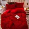Luxury 4 Piece Super Fluffy Soft Coral Fleece Warm Cozy Mink Bedding Set Velvet Duvet Cover Bedding Set Blanket Bed Cover