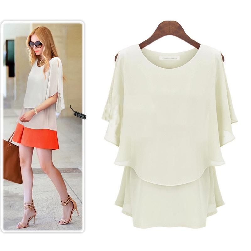 Новое поступление Новейшее женское шифоновое летнее платье-сарафан большого размера с рукавами-лотосами и двойной рубашкой Элегантная повседневная одежда