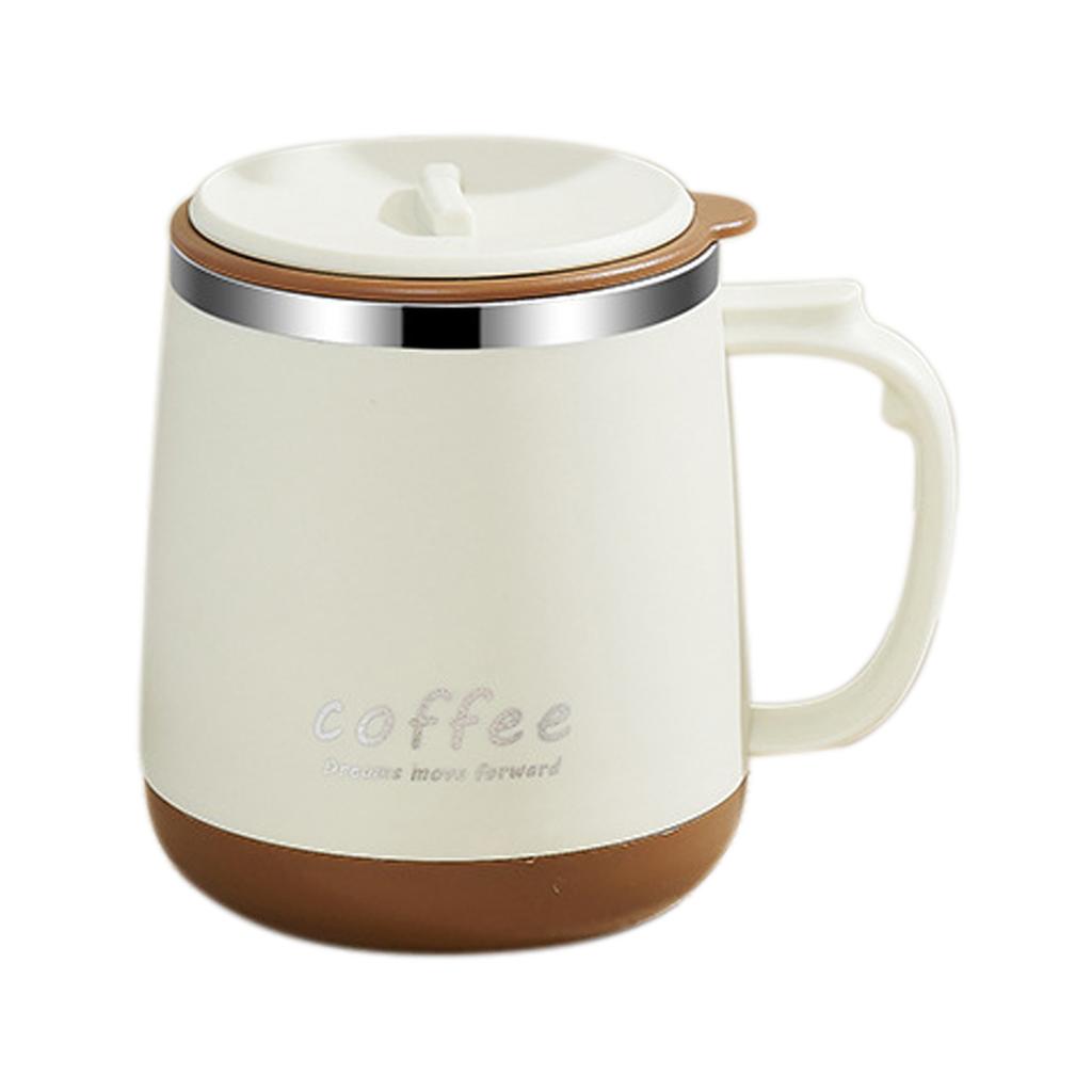 480ml 304 Stainless Steel Double-layer Insulated Coffee Cup Durable Sealed Water Cup Large Capacity Milk Coffee Mug Drinkware