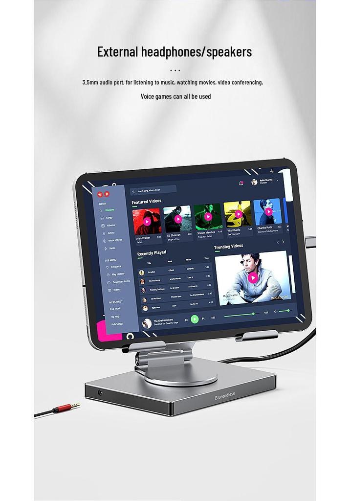 Док-станция для планшета с HDMI, Ethernet, USB 3.0 концентратором, поворотной и складной подставкой