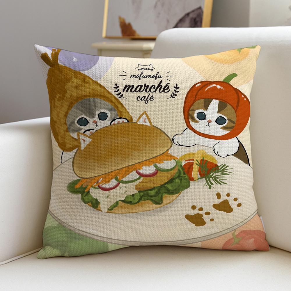 Fluffy MmofusandS Cushion Cover Breathable and skinfriendly linen pillowcase square removable and washable cushion