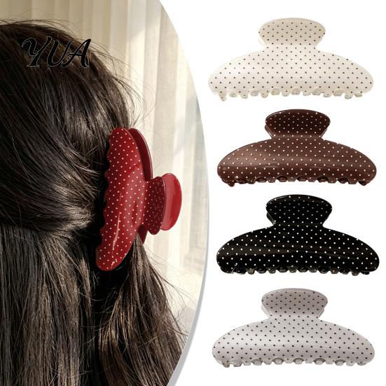 Matte Shark Clips for Thick Hair Polka Dot Claw Clip Women, Lightweight Acrylic Non-Slip Jaw Clip, Korean Style Accessories Elegant Strong Hold