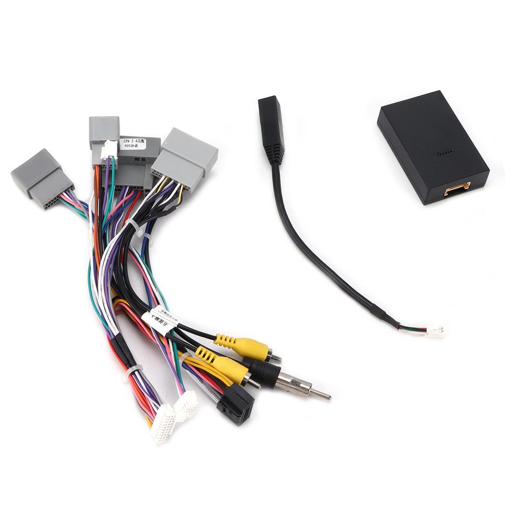 16Pin Audio Wire Harness Adapter Power Cable with Canbus Box for Android Replacement for CRV