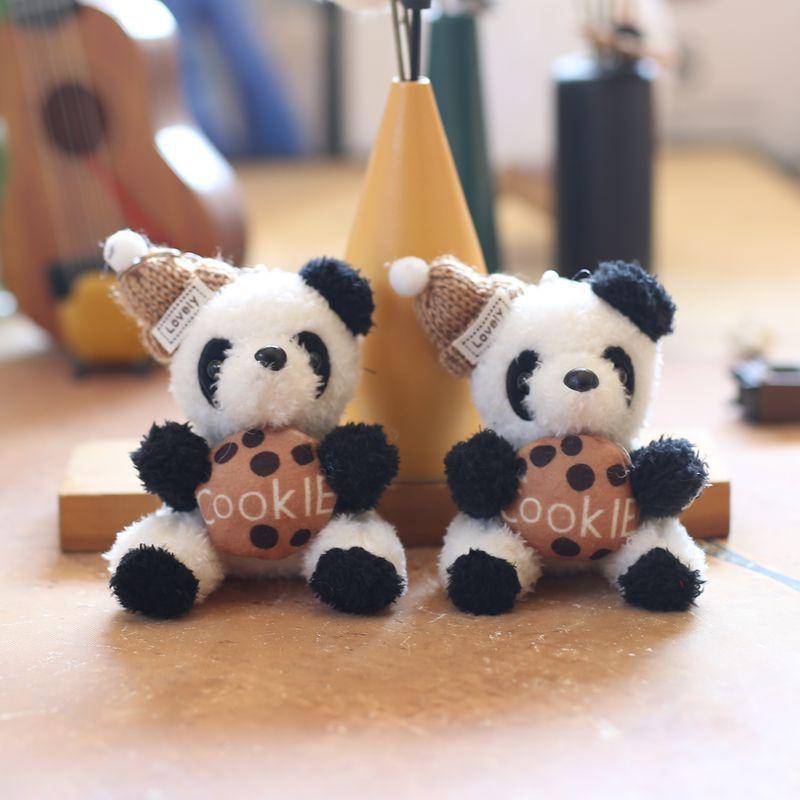Cute Cute Biscuits, Panda Pendant, Plush Toy Doll, Cartoon Schoolbag, Hanging Ornament, Keychain Doll