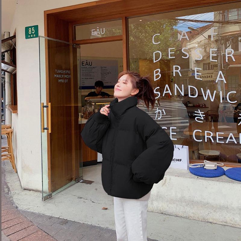 Зимняя хлопковая одежда Женская короткая короткая короткая мужская новая пуховая хлопковая студенческая куртка с воротником-стойкой Хлебная куртка