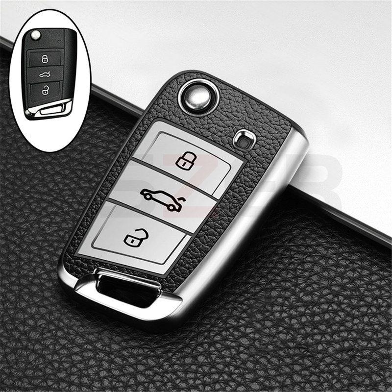 Кожаный ТПУ Чехол-брелок для автомобильного ключа Для Vw Volkswagen Golf 7 Mk7 Tiguan Mk2 Для Seat Ateca Leon Fr 2 Ibiza Для Skoda Octavia