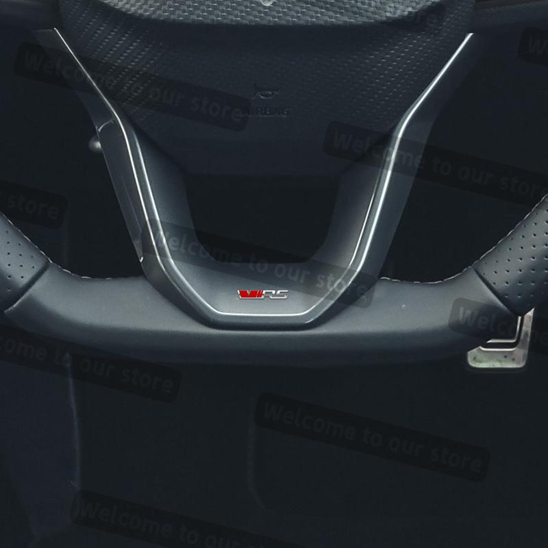 cycr3 3D Metal Car Styling VRS Emblem Decals Car Steering Wheel Badge Stickers For Skoda Kodiaq Fabia Enyaq Octavia Combi Kamiq Rapid