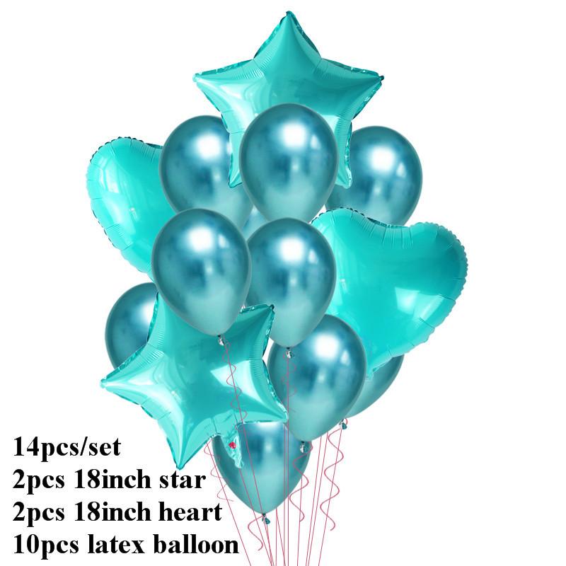 14/20 шт. Мульти конфетти Сердце Звезда Фольгированные шары Baby Shower С Днем Рождения Вечеринка Гелиевые шары Свадебные Годовщины Декор Globos