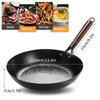 28cm Non-coated Cast Iron Wok Non-stick Pan Smokeless Fried Pan Cook Pots Kitchen Cookware Chef Pan Cooking Tools