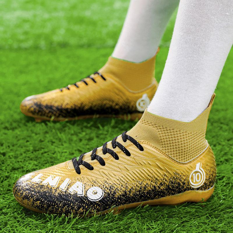 33-46 футбольные бутсы унисекс, высокоэластичные носки на шнуровке, тренировочный искусственный капитан, детские футбольные бутсы для тренировок на открытом воздухе