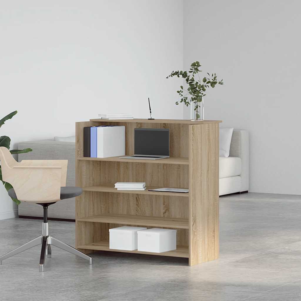 Reception Desk in Sonoma Oak 100 x 50 x 103.5 cm Wood Based Panel