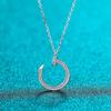 Fashion 925 Sterling Silver Mini Diamond Nail Pendant Necklace For Women 0.19 Ct Classic Round D Color Moissanite Fine Jewelry