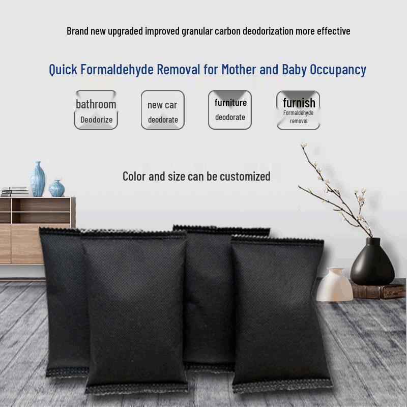 Дезодоратор с активированным углем 50 г для дома и автомобиля - Нетканый материал с нано-минеральными кристаллами для удаления деформальдегида