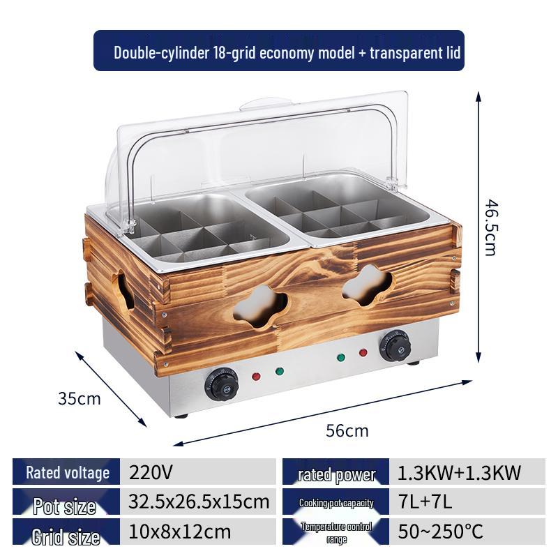 Dust Cover for Oden Machine Commercial Nine-Grid Mala Tang Skewers Hot Pot Stall