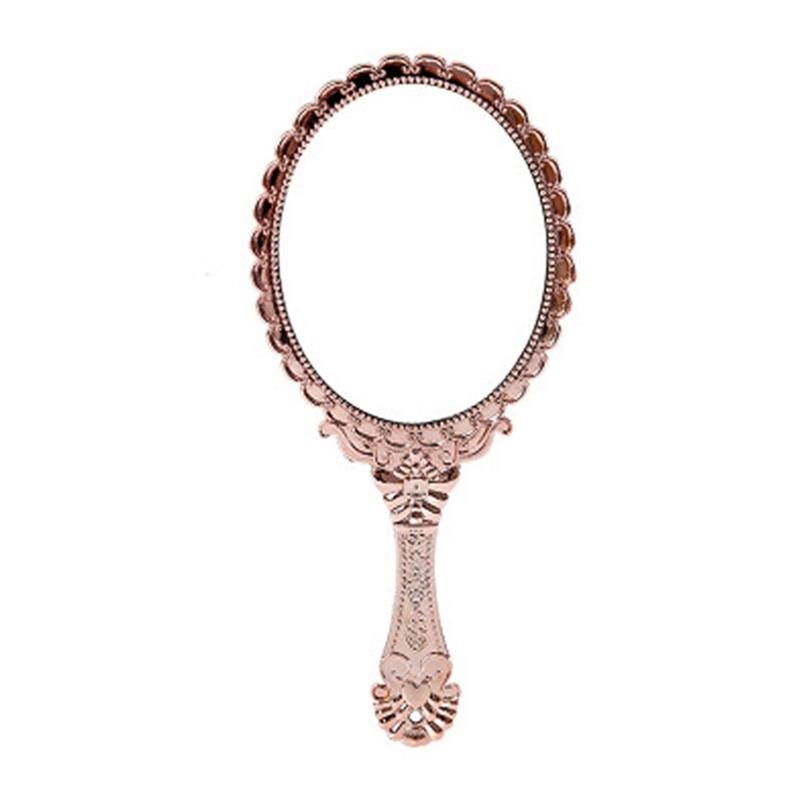 Vintage Carved Handheld Vanity Mirror Makeup Mirror Hand Mirror Handle Cosmetic
