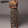 Women's Fashion Summer Spring Leopard Print Sleeveless Suspenders High Waist Casual Dresses