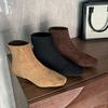 Новые дизайнерские зимние короткие ботильоны Модные ботильоны с квадратным носком Женские элегантные туфли на низком каблуке Ботильоны Largas
