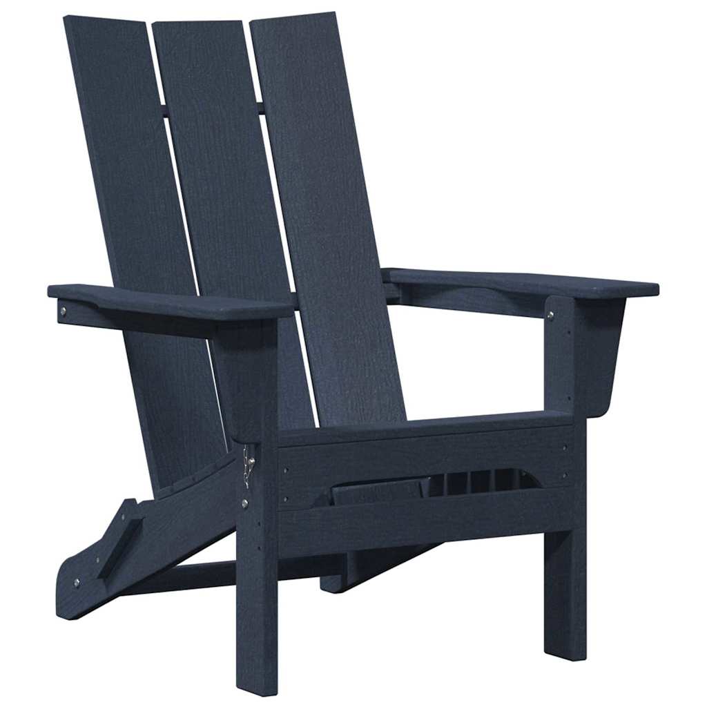 Foldable Adirondack Chair Navy Blue 80.5 x 74.5 x 92 cm HDPE
