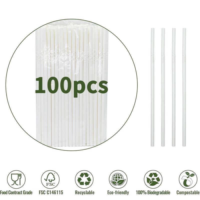 White Paper Bent Drinking Straws