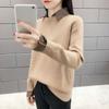 Свитер женский новый осенне-зимний свободный свитер весна корейский студенческий поддельный двухсекционный воротник-рубашка вязаный свитер