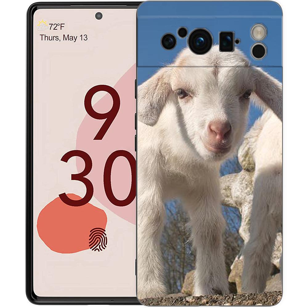 Мультяшный Милый Козел Чехол для Телефона для Google Pixel 10 9 8 7 6 Pro XL 9A 8A 6A 7A 5G Мягкий Ударопрочный ТПУ Черный Чехол