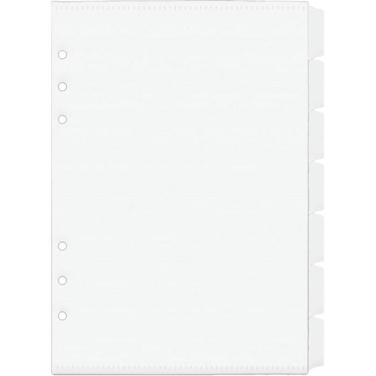 Mogoostry A5 Binder Pocket 7-Tab Binder Dividers Index Pocket Dividers for 6 Ring Binder 1/7 Cut Black Plastic Sheets Protectors, Pack of 2 Sets, 14