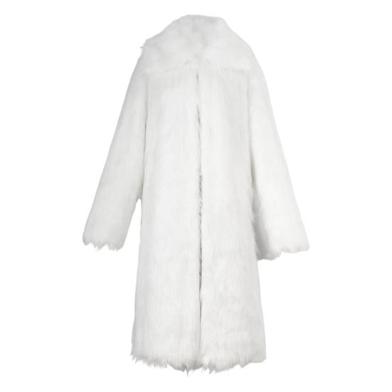 Мужское длинное пальто из искусственного меха с отворотом и длинным рукавом, ветрозащитное пальто с открытым передом, утолщенное теплое пальто из искусственного меха