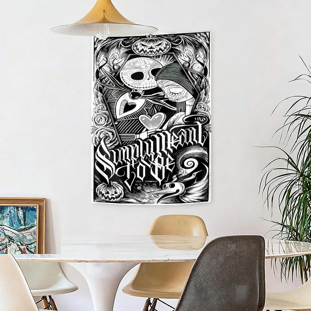 Christmas Nightmare Wall Decor Tapestry Art For Pet Memorial Birthdaywedding Party Backdrop Family Gift
