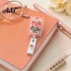 Cute ID Badge Holder Nurse Reel, Funny Retractable Glitter Acrylic Name Tag with Student Clip, Sparkly Card for Teachers Staffs Decorative Reel