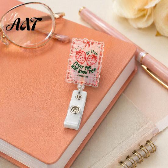 Cute ID Badge Holder Nurse Reel, Funny Retractable Glitter Acrylic Name Tag with Student Clip, Sparkly Card for Teachers Staffs Decorative Reel