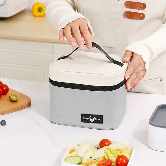 Large Capacity Insulated Bag Portable Handle Zipper Waterproof Aluminum Foil Outdoor Picnic Bento Lunch Fruit Grocery Food Thermal Cooler Tote Bag