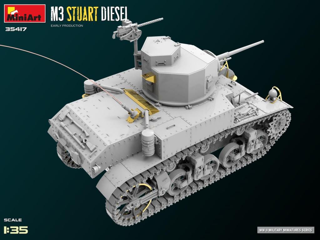 MiniArt M3 Stuart Early Diesel Plastic Model Kit MA35417 1/35 (Tank)