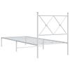 Metal Bed Frame with Headboard White 31.5 x78.7  (80x200 cm)