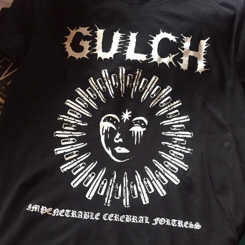Vtg Gulch Band Bullet Circle Cotton Black Full Size Unisex Shirt AA1388