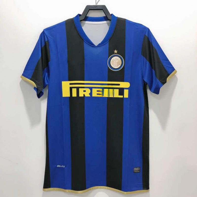 Оптовая продажа классическая ретро футбольная форма Серии А AC Milan Kaka Inter домашняя и гостевая с коротким рукавом, доставка