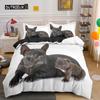 Bulldog Bedding Set Pet Animal Dog Duvet Cover for Kids Adult Bedclothes Covers Comforter Sets Cute Bed Sheets