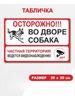 Металлическая табличка с предупреждением о сторожевой собаке, для системы видеонаблюдения, 30x20 см.