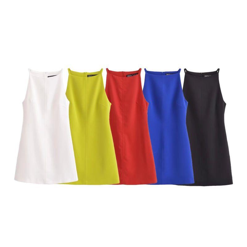 Kaslead New Arrival Women's Clothing Fashion Style Fashion Slim-Fitting Simple Straight Collar Sleeveless Dress 9479049