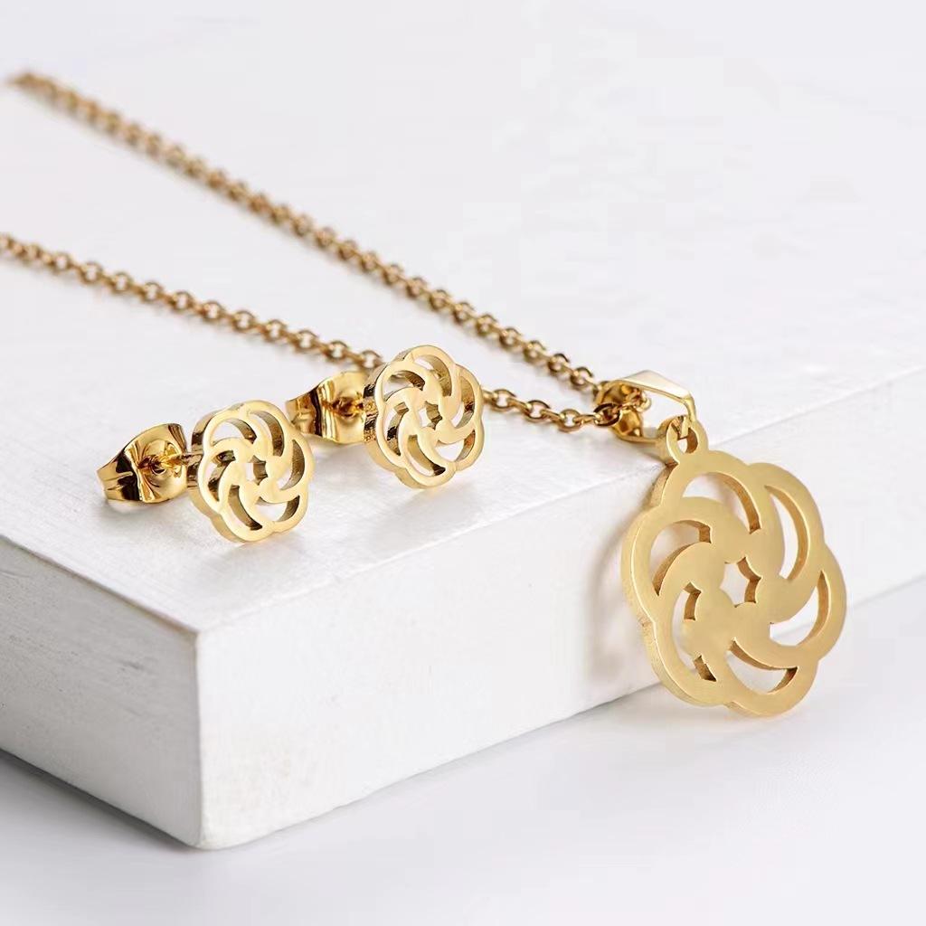 Ожерелье Женский стиль Ключица Цепочка Темперамент Серьги Подвеска Гальванопокрытие Южная Америка Африка