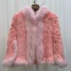 Real Rabbit Fur Braided Coat for Women Short Style Young Coat Fox Fur Bat Sleeve Shawl