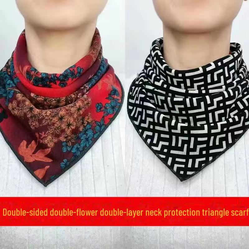 Reversible Double-Layer Triangle Scarf - Stylish and Warm for Spring, Autumn, and Winter