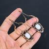 Rainbow Moonstone Earrings Gemstone Jewelry, 999 Copper Wire Wrapped Earrings, Handmade Beautiful Jewelry Earrings